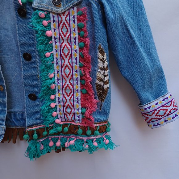 SOLD! - Antica Sartoria by Giacomo Cinque of Positano Italy, Jean Jacket, Size 6 - Picture 4 of 12